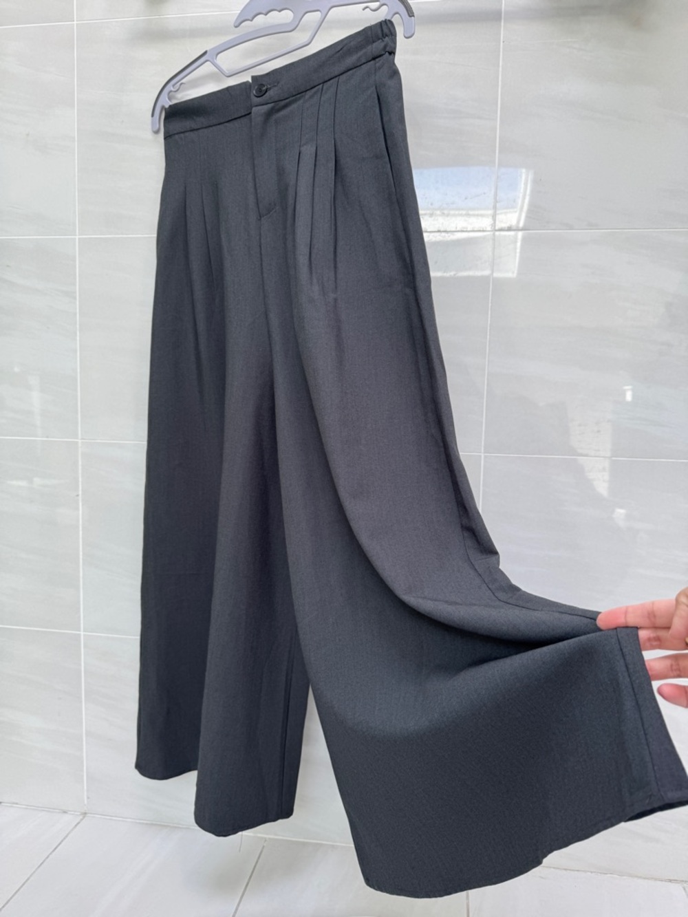 Women's Wide-Leg Pants - Grey - L